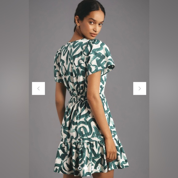 NWT Anthropologie Somerset Mini dress | Size Medium | Dark Green - Picture 3 of 6